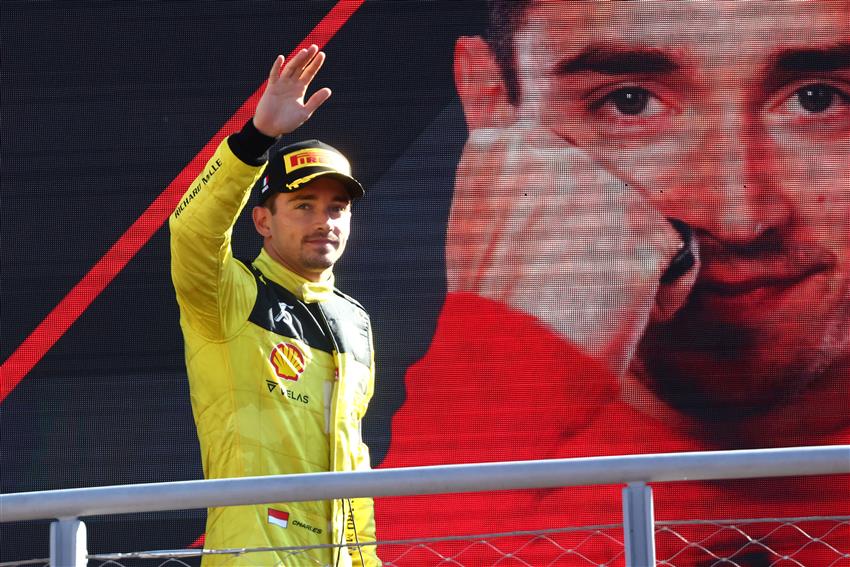 Charles Leclerc waving